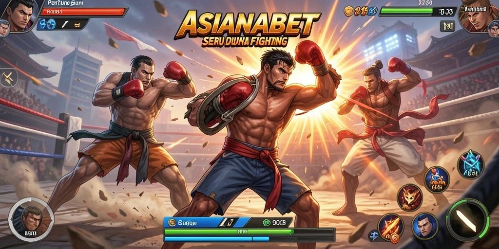 Tampilan aksi pertarungan intens di ASIANABET dengan gerakan seru.