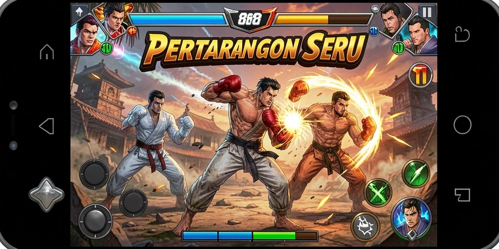 Tampilan gameplay DOREMI88 yang menunjukkan aksi pertarungan mendebarkan.