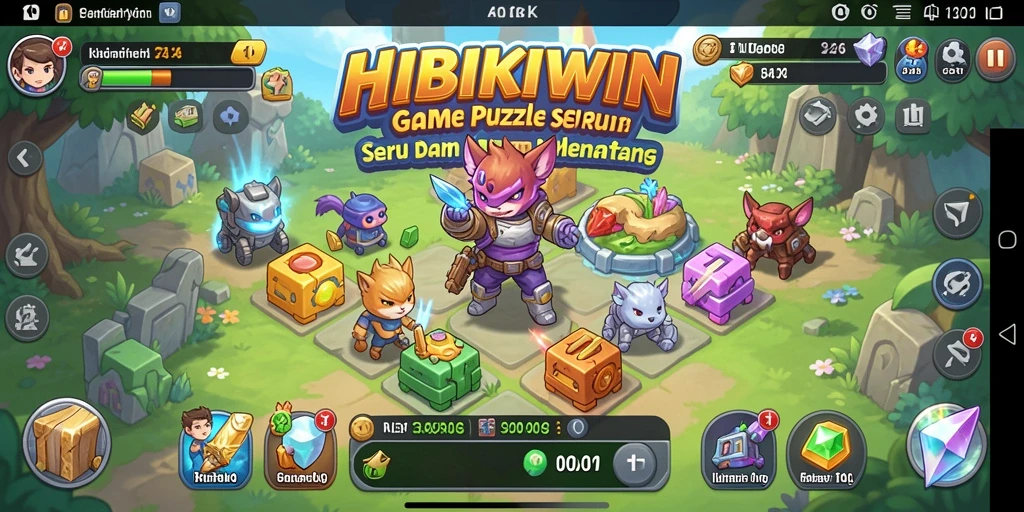 Tampilan gameplay HIBIKIWIN saat menyelesaikan teka-teki yang menantang.