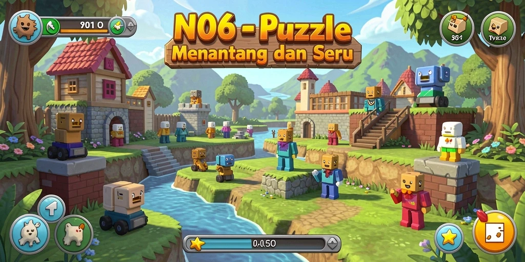 Tampilan gameplay N06 yang menarik dan menantang puzzle.