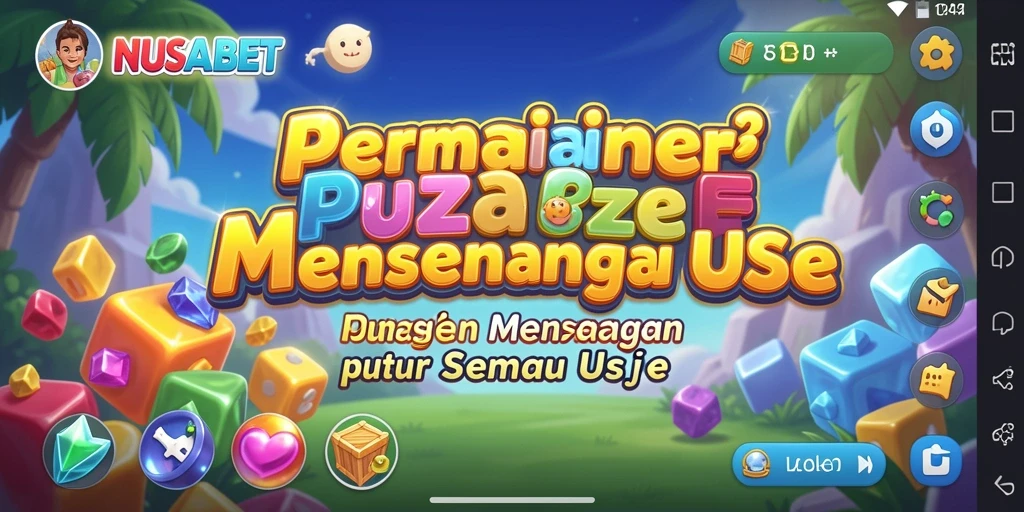 Tampilan gameplay NUSABET dengan berbagai teka-teki yang menarik.