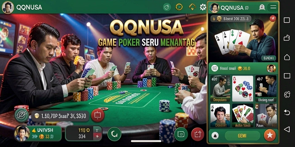 Tangkapan layar QQNUSA menampilkan suasana meja poker yang mendebarkan.