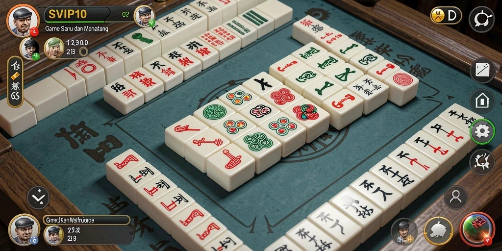 Tampilan gameplay SVIP10 menunjukkan suasana permainan Mahjong yang menarik.