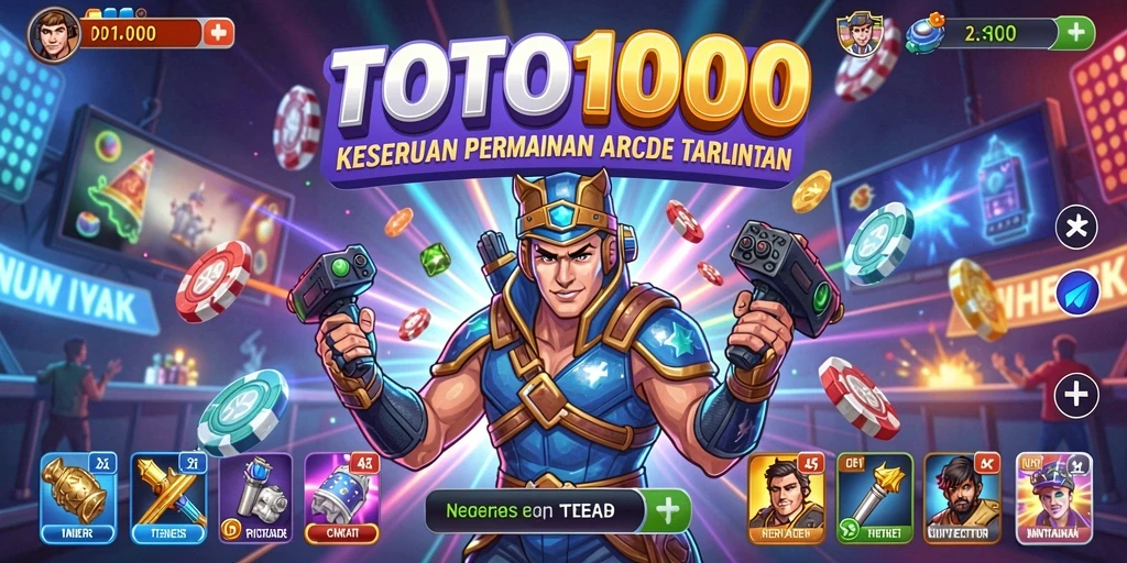 Screenshot TOTO1000 menunjukkan aksi gameplay Arcade yang mendebarkan.