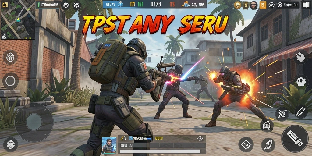 Screenshot UT77 menunjukkan aksi seru dalam pertempuran TPS.